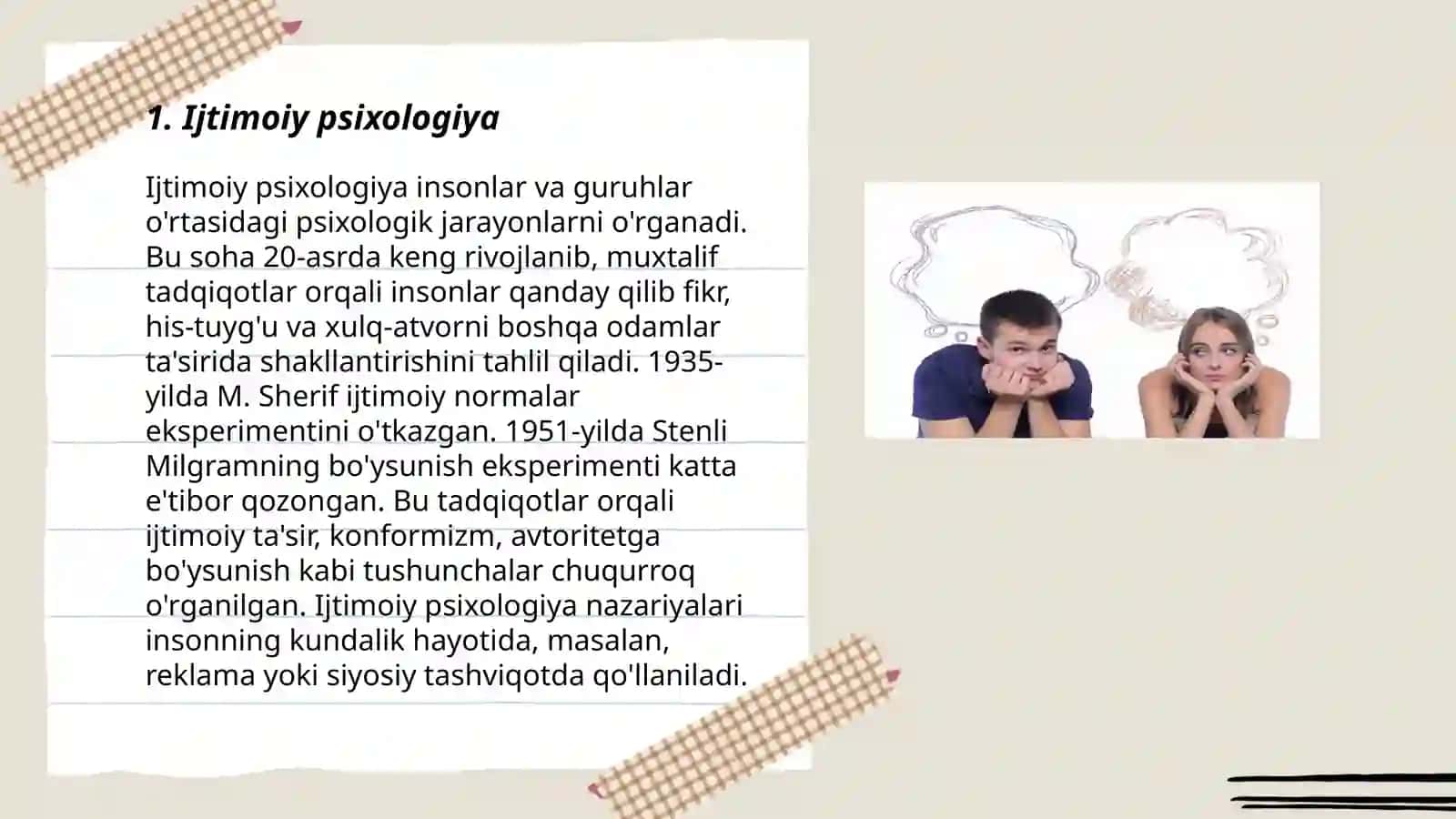 Psixologiyaning yoʻnalishlari 3