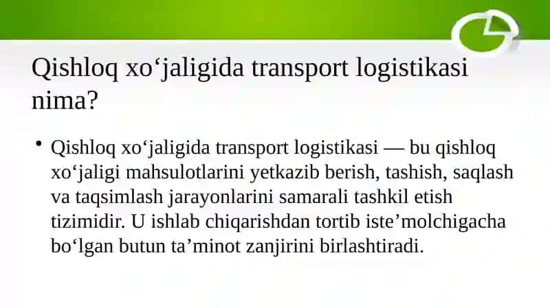 Qishloq xoʻjaligida transport logistikasi 3