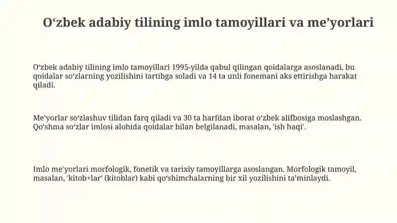 Oʻzbek adabiy tilining imlo tamoyillari va meʼyorlari 3
