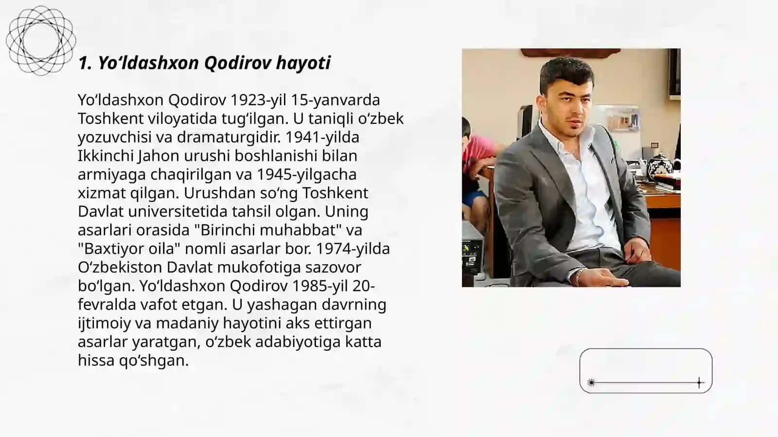 Yo‘ldashxon Qodirov hayoti 3