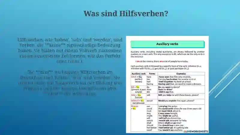 Hilfsveben:haben, sein,werden 3