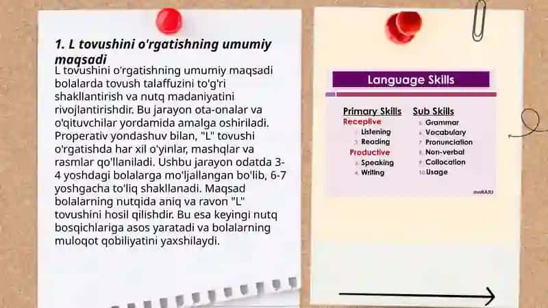 Ltovushini o'rgatish metodikasi slayd 3