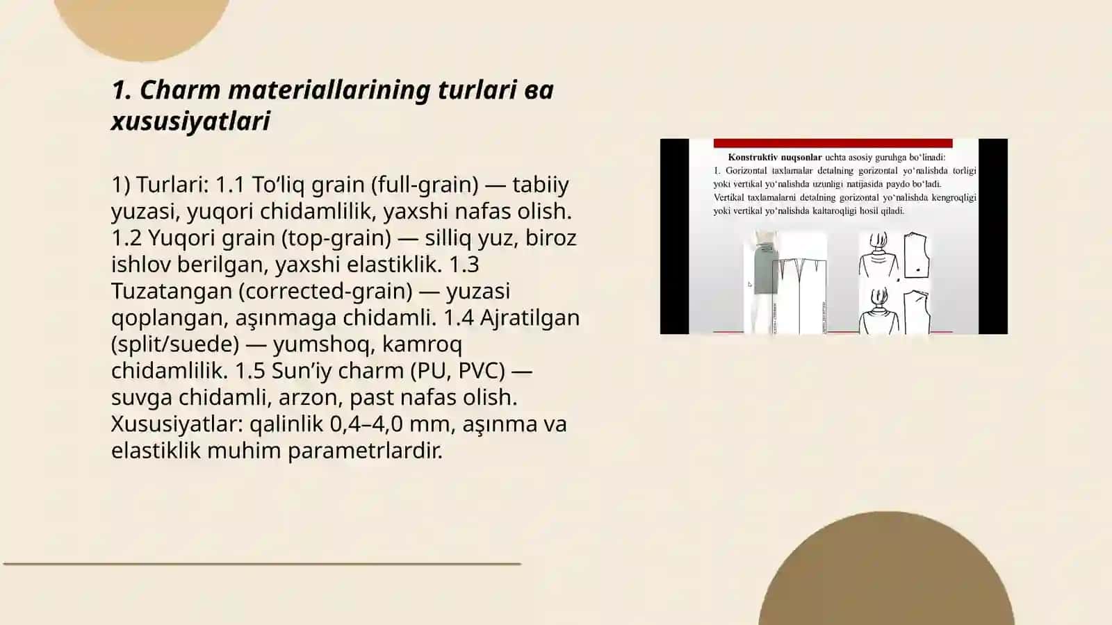 Charmdan tikuv buyumlarni konstruksiyalash 3