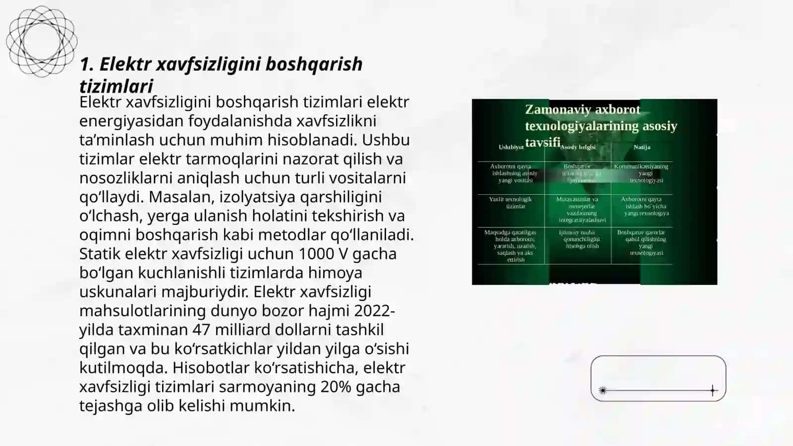 Elektr xavfsizligini boshqarish tizimlari 3