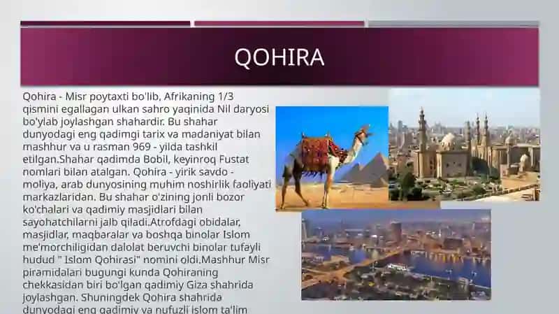 Qohira shahrining turizm salohiyati 3