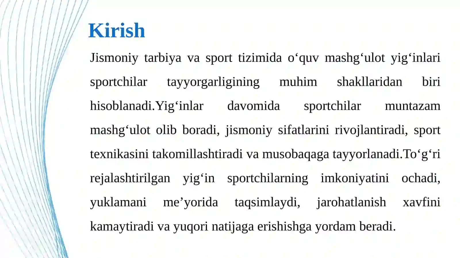 O‘quv mashg‘ulot yig‘inlarini rejalashtirish. 3