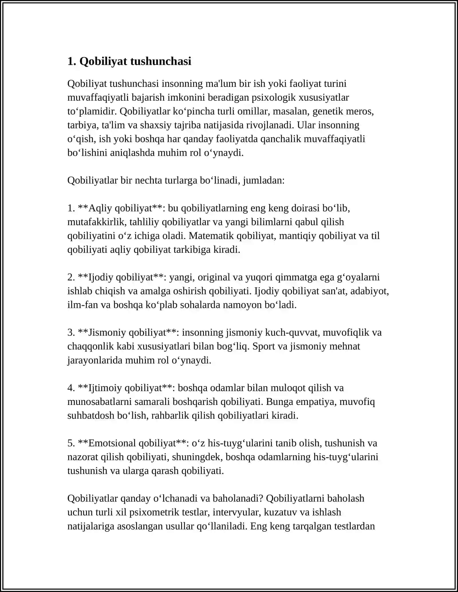 Qobiliyat Va uning Rivojlanishi 3