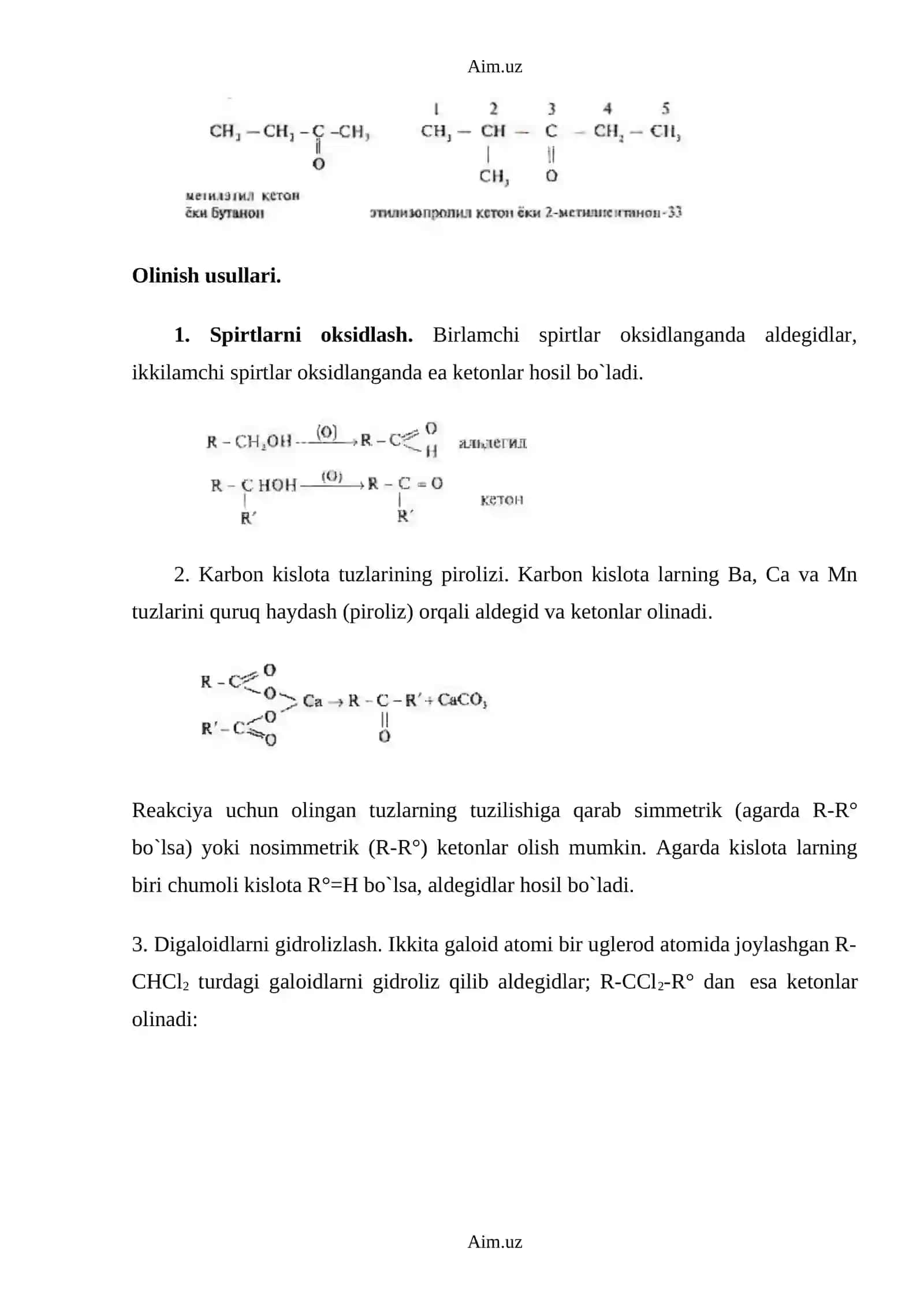 Aldegid va ketonlar (oksobirikmalar) 3