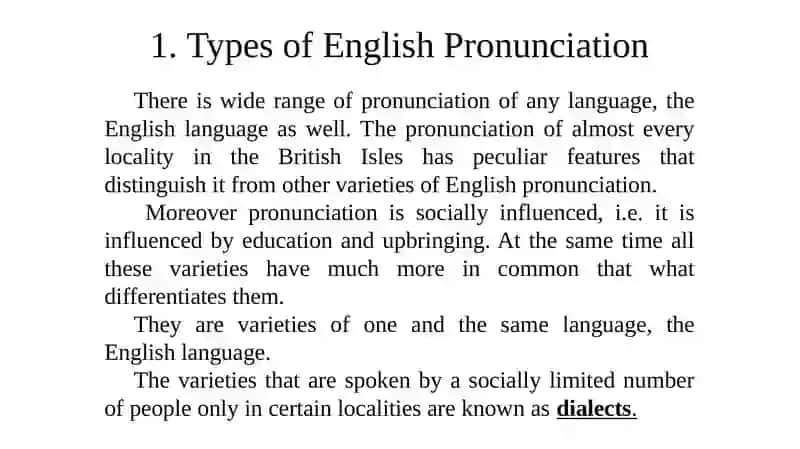 Types of English Pronunciation 3