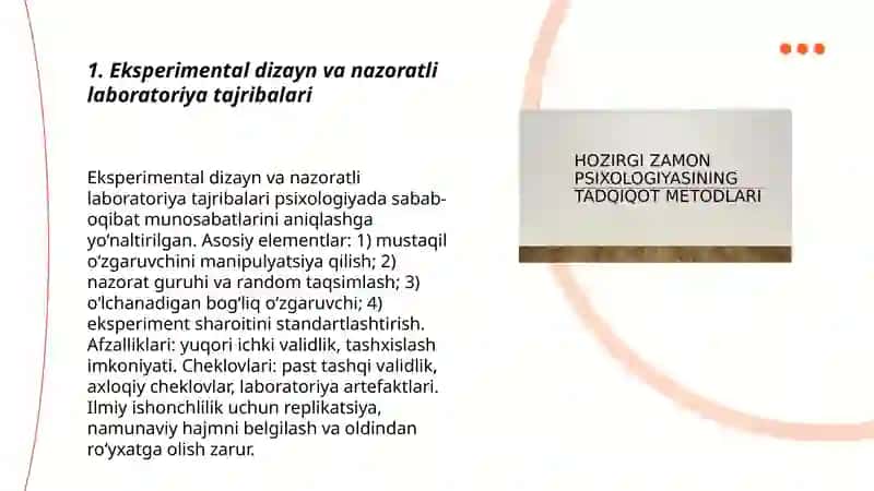 Hozirgi zamon psixologiyasining tadqiqot metodlari 3