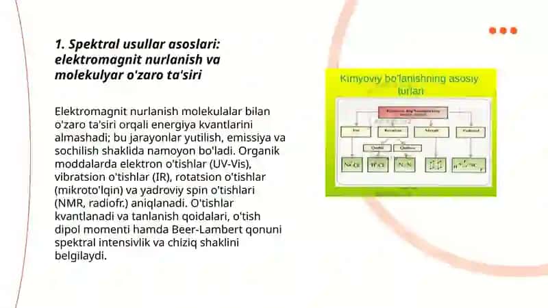 Organik moddalarni spektral usulda tadqiq qilish fanining asosiy tushunchalari hamda fannning rivojlanishi va istiqbollari 3