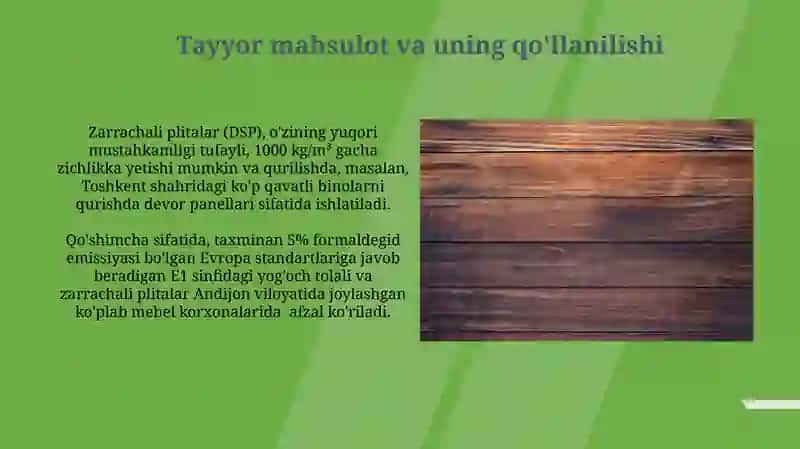 Yogʻoch tolali va qirindili plitalar ishlab chiqarish 3