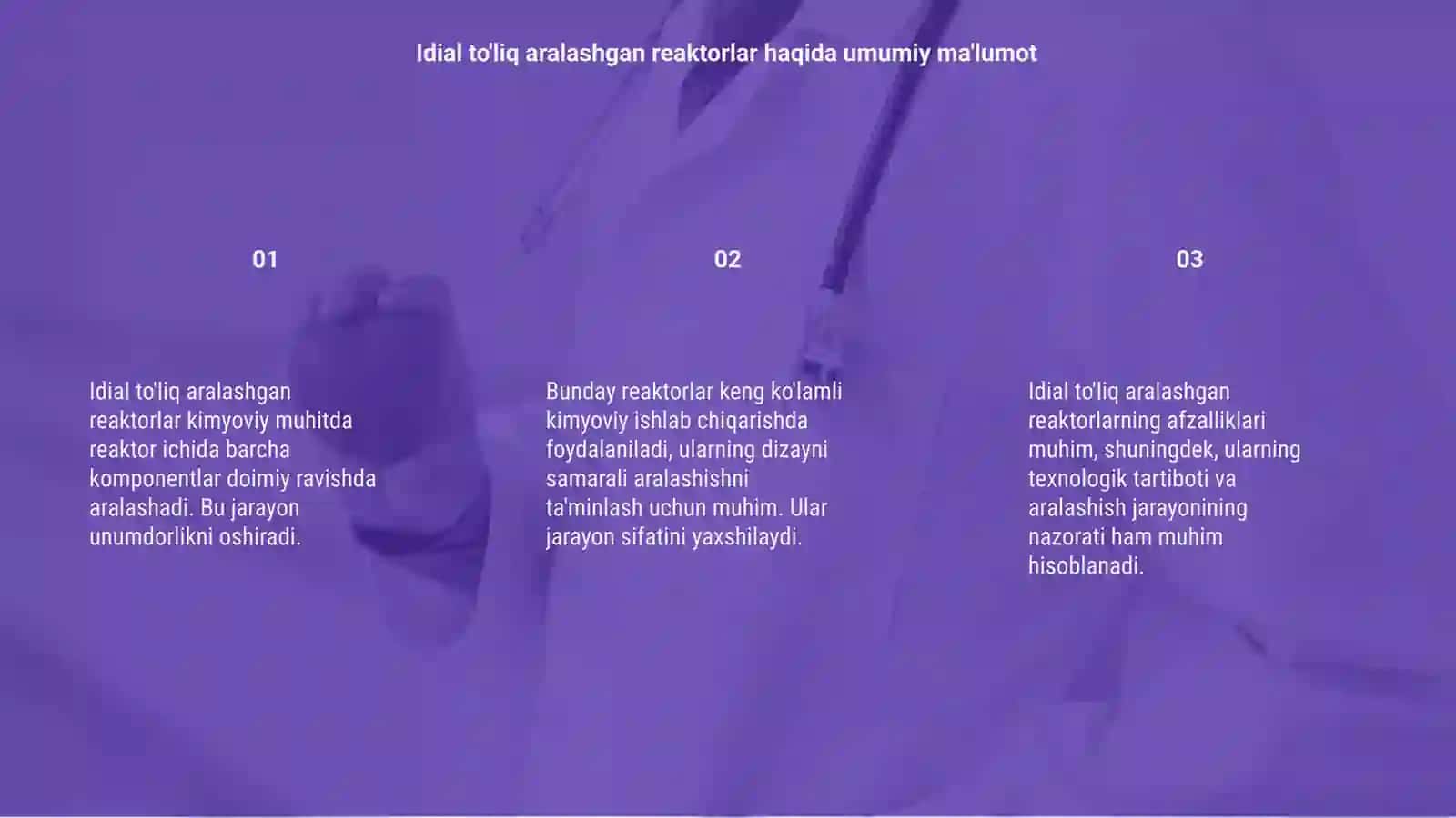 Idial to'liq aralashtrlagan reaktorlar 3