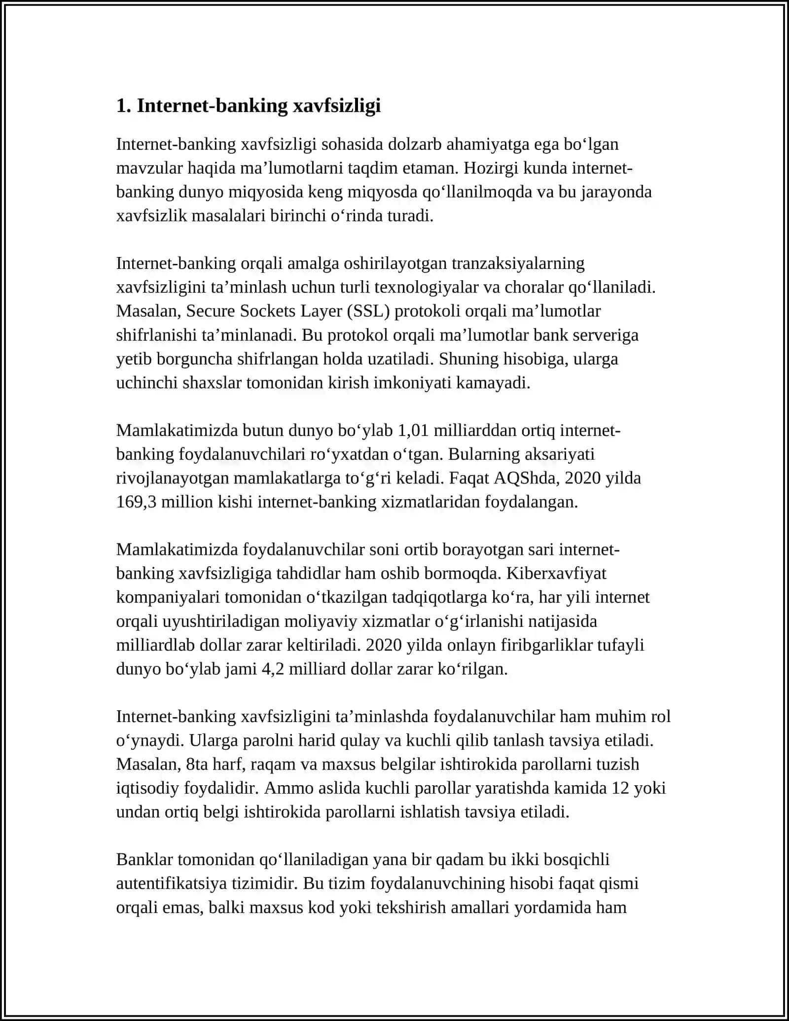 INTERNET-BANKING, INTERNET-SAVDO, INTERNET-SUG'URTA, INTERNET-MARKETING 3