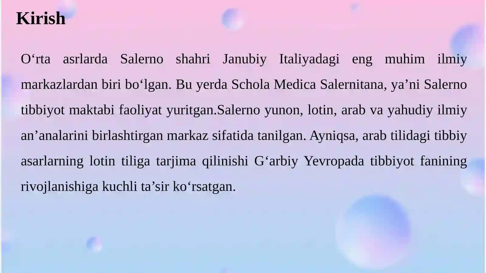 Oʻrtaasr Salerno tarjimonlari 3