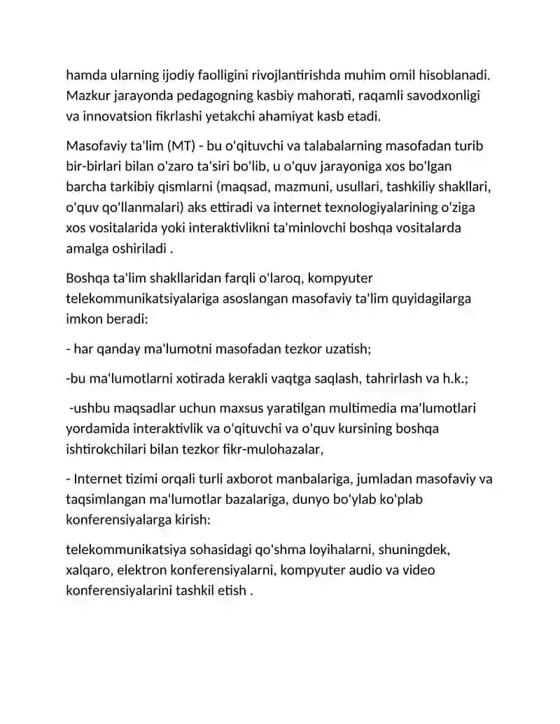 Masofaviy ta’limda o‘qitishning kreativligi 3