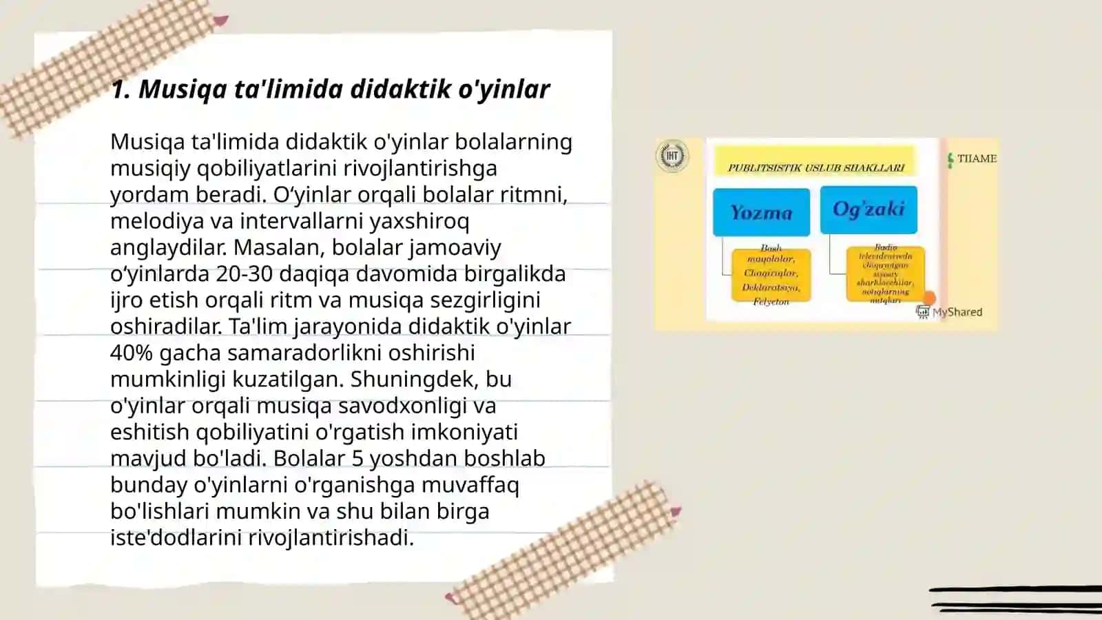 Musiqa ta'limida didaktik o'yinlar 3