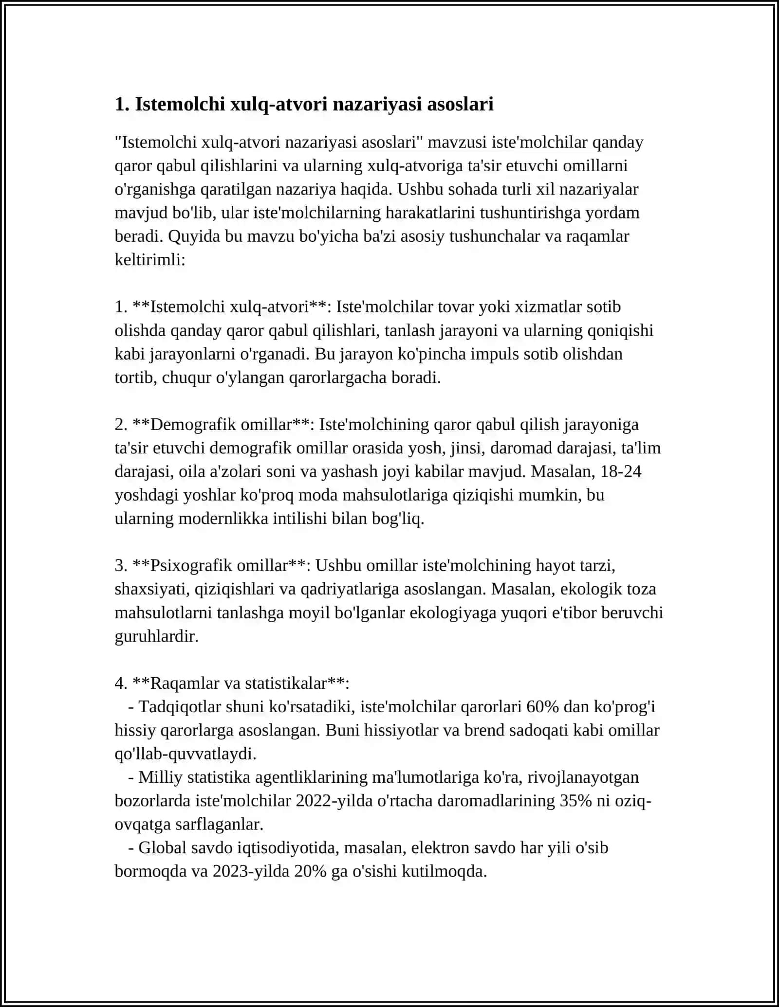 ISTE'MOLCHINING BOZORDAGI XATTI-HARAKATI VA UNING TANLOVI NAZARIYASI 3