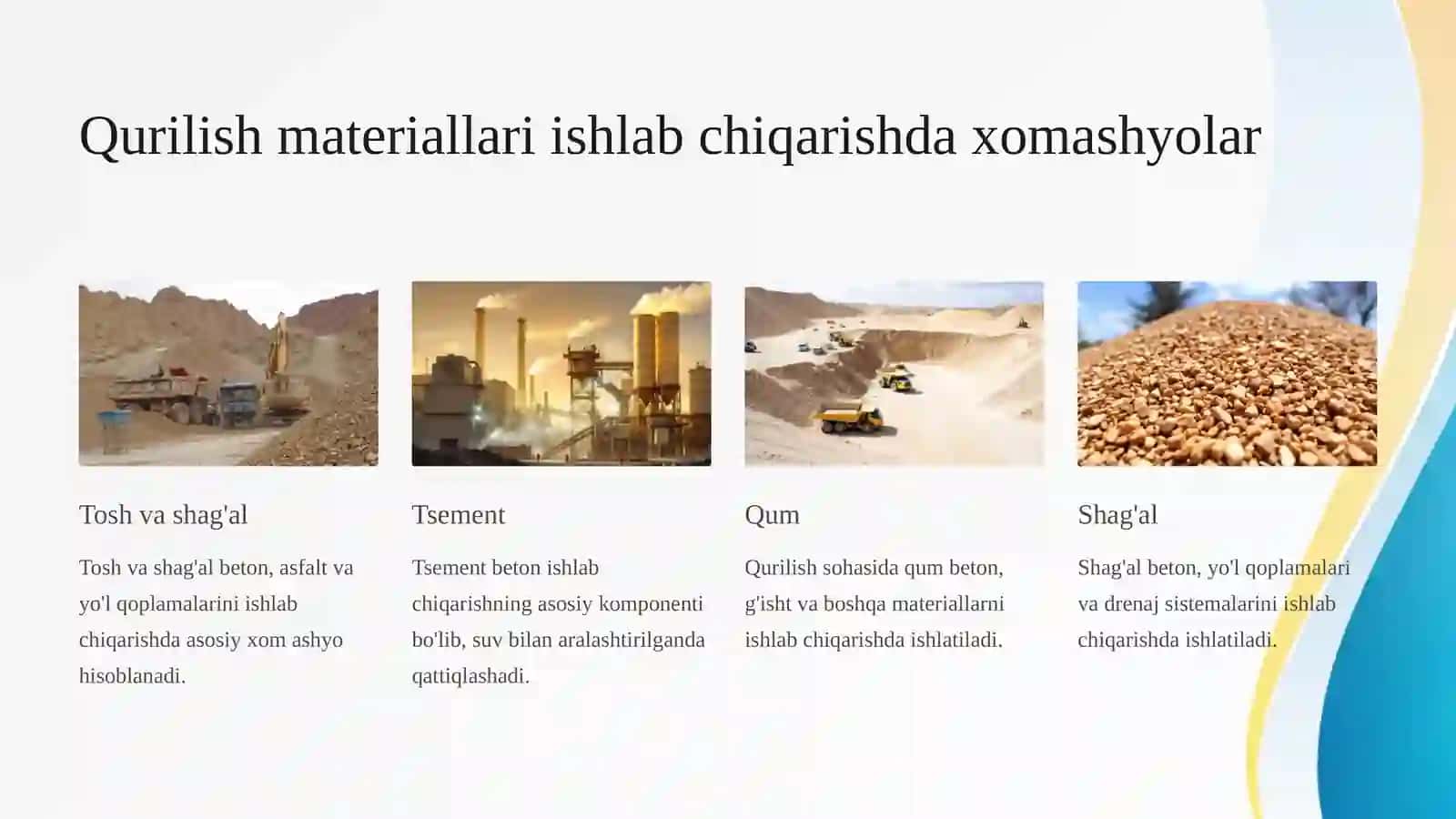 Ikkilamchi Sanoat Xom Ashyolarining Tavsifi va Kelib Chiqishi 3