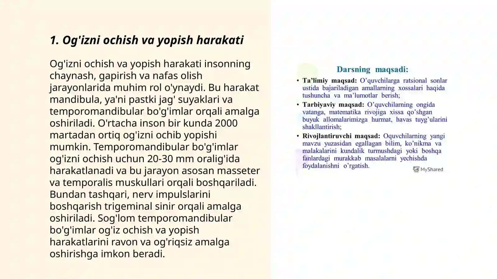 Og'izni ochish va yopish harakati 3