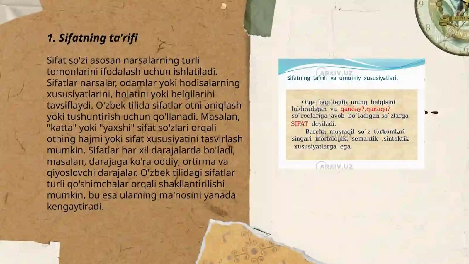 Sifat so'z turkumi 3