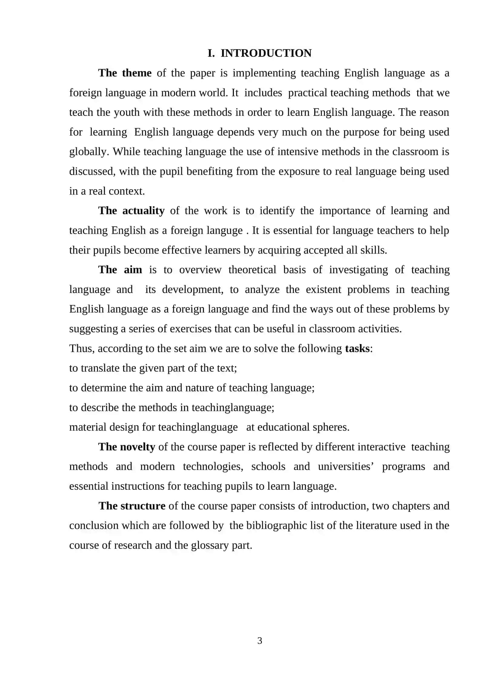 COURSE PAPER THEME: Teaching English language as a foreign language today 3