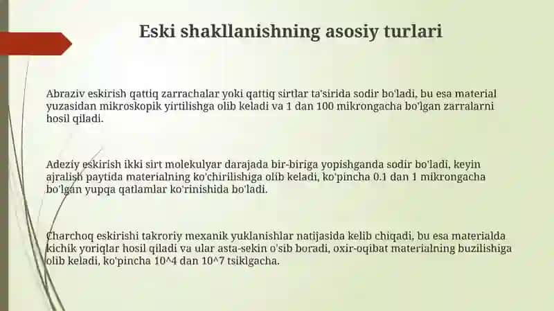 Eski shakllanishning asosiy turlari 3