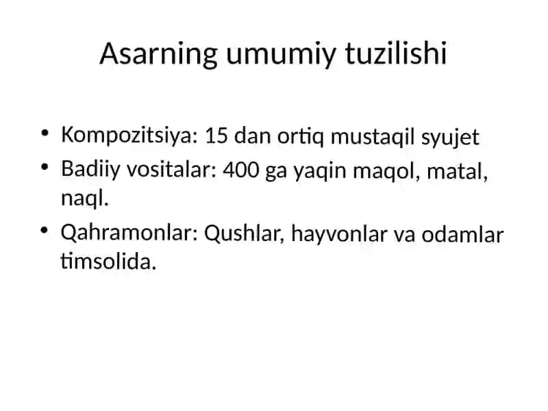 Zarbulmasal asarining hikoyatlari: Mavzu va Mohiyat 3