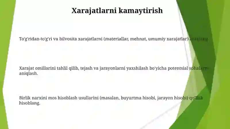 Mahsulot, ish va xizmatlar tannarxini кalkulyatsiyasi asoslari 3