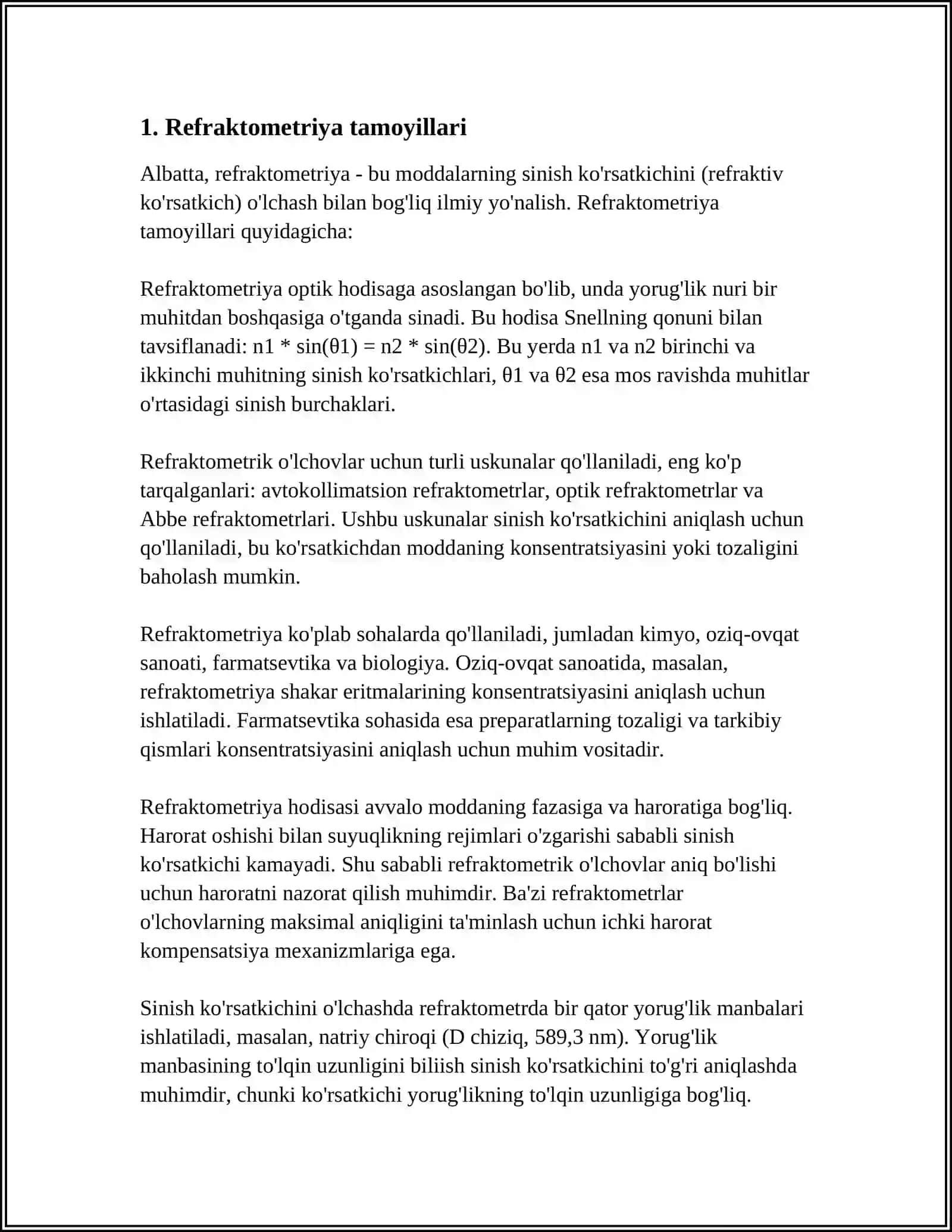 REFRAKTOMETRIK ANALIZ USULI 3