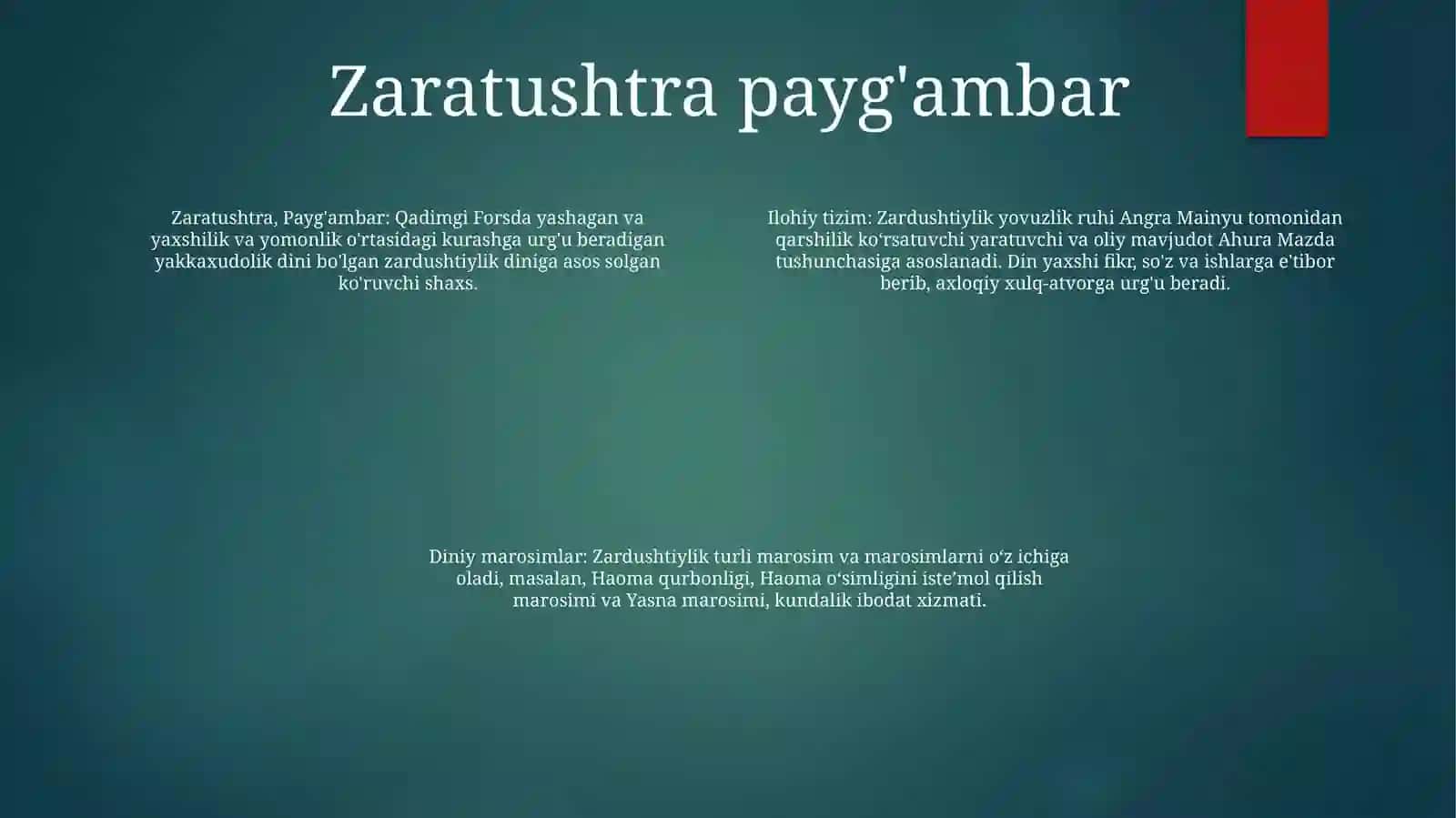 Zardushtiyliknig Teologik Tizimi VaDiniyMarosimlari 3