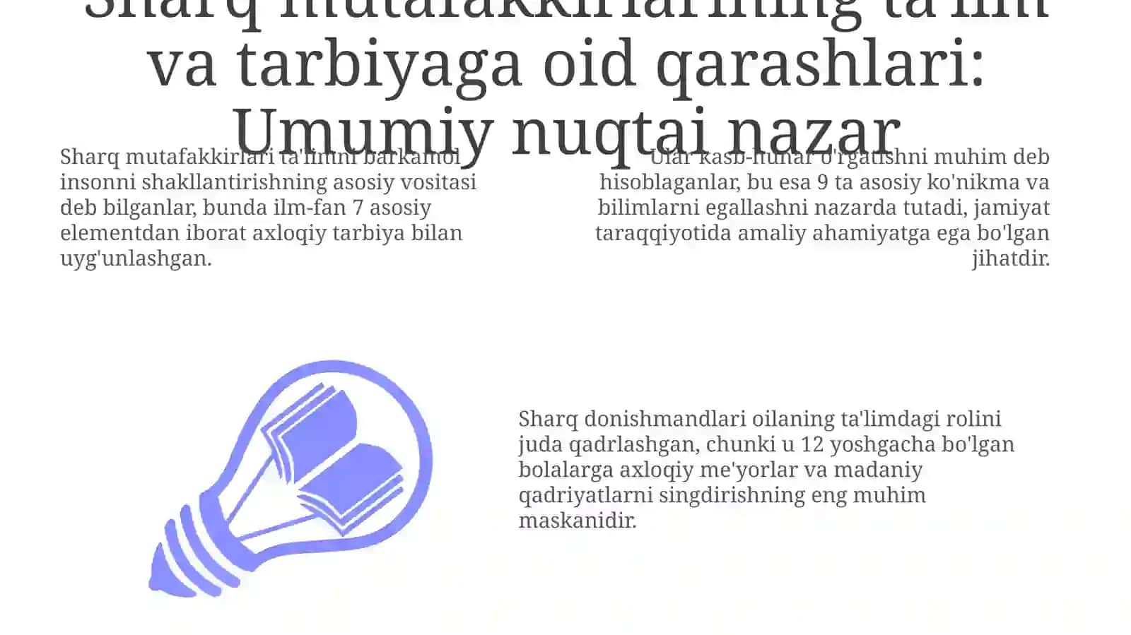 Sharqmutafakkirlaritalimvatarbiyatoʻgʻrisidagiqarashlari 3