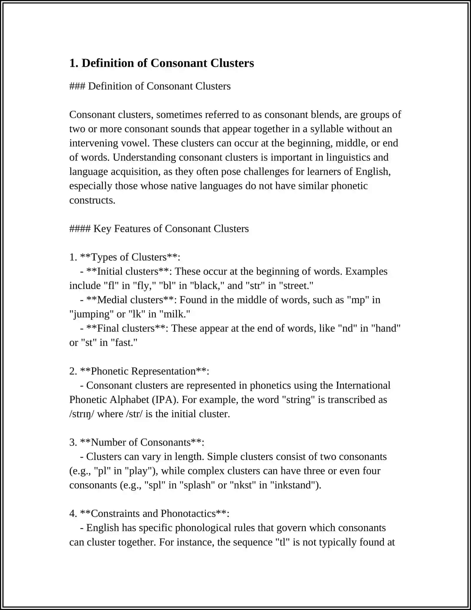 CONSONANT CLUSTERS 3