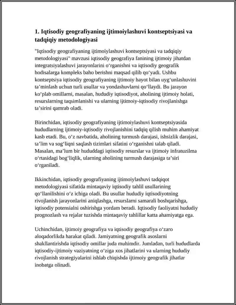IQTISODIY GEOGRAFIYANING IJTIMOIYLASHUVI JARAYONLARINI OʻRGANISH VA UNGA KOMPLEKS BAHO BERISH 3