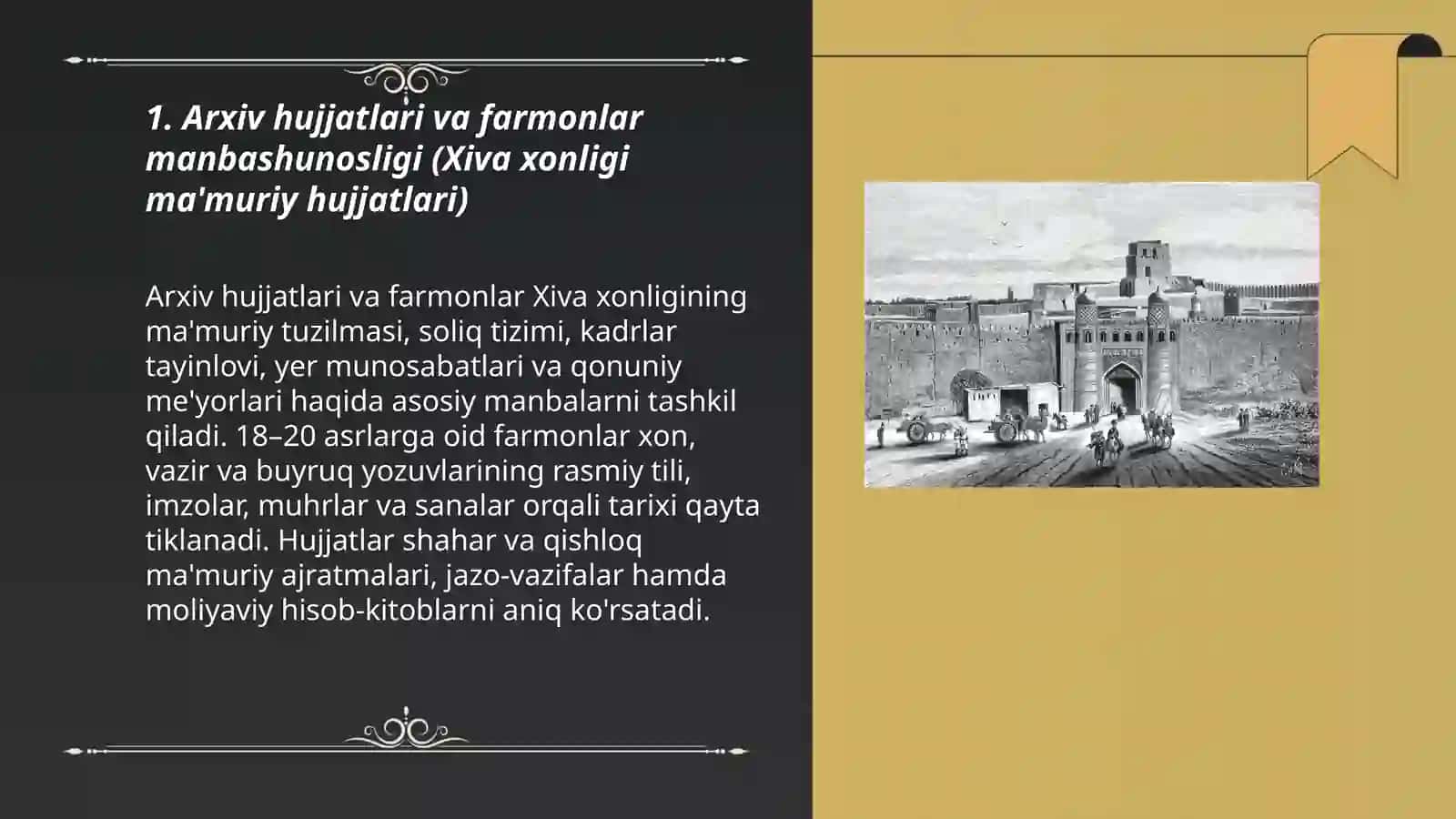 Xiva xonligi madaniyati va san'ati manbashunosligi 3