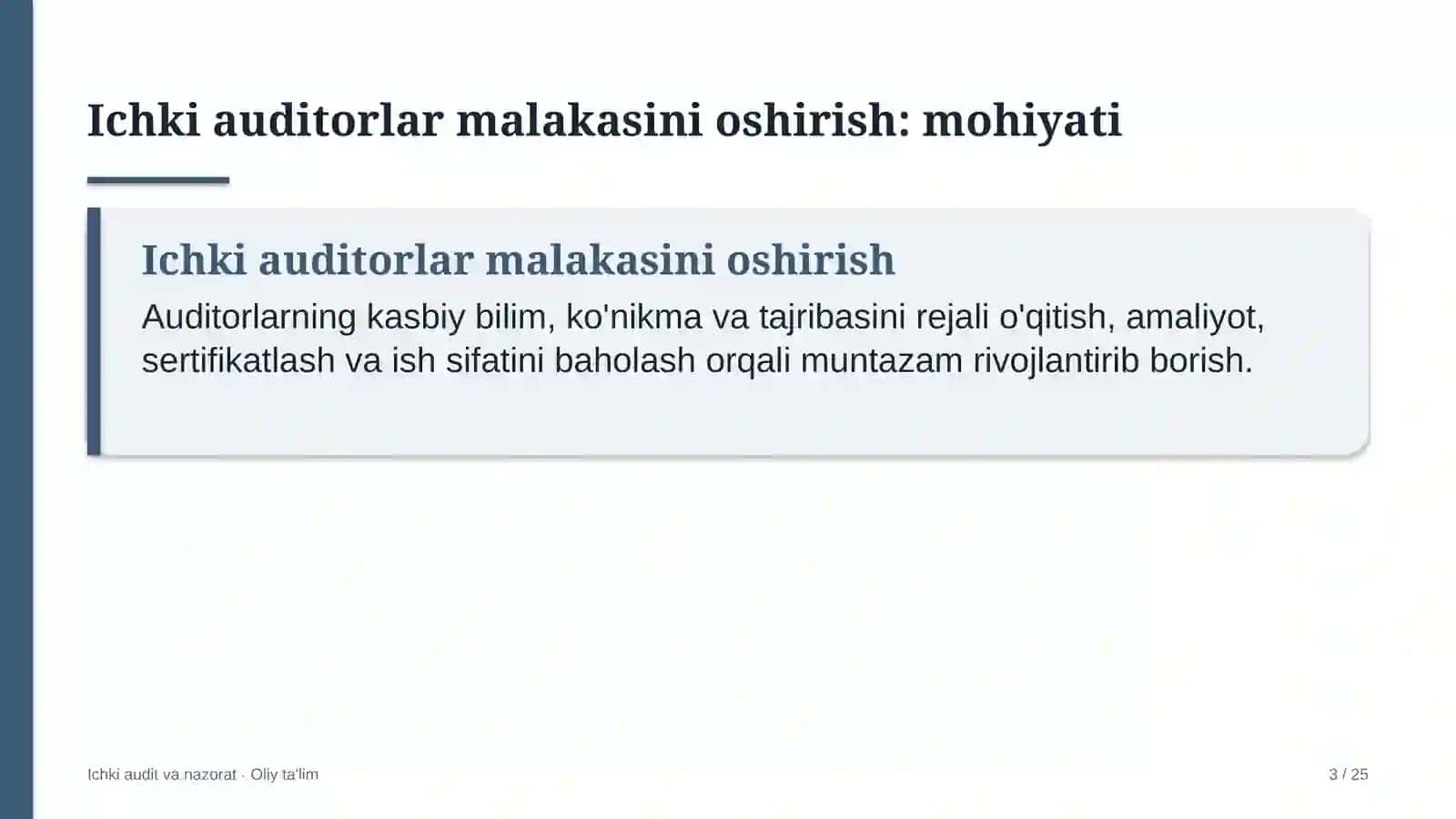 yetkazib berish xizmatlarida ichki auditorlar malakasini oshirish 8497 3