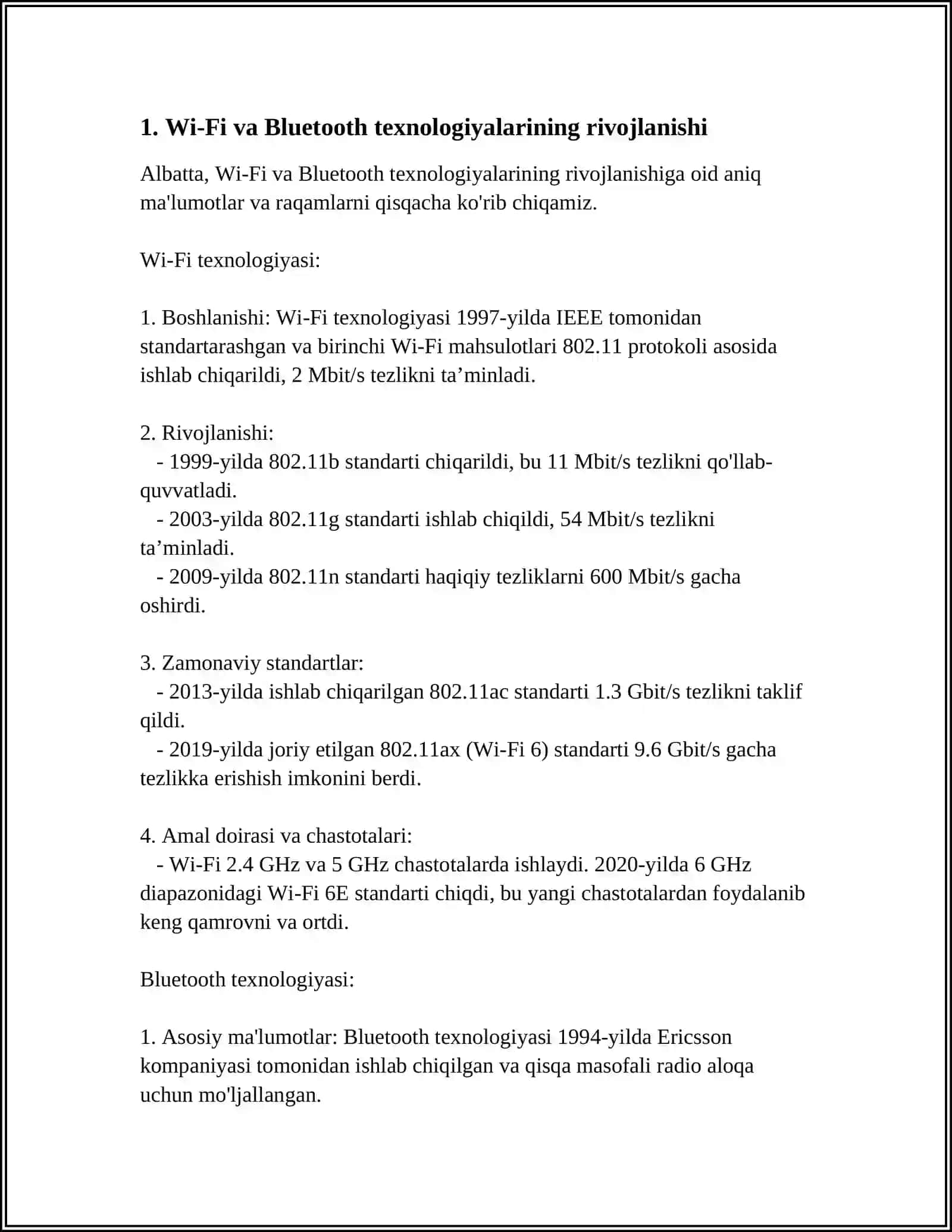 WIFI VA BLUETOOTH TARMOQLARI 3