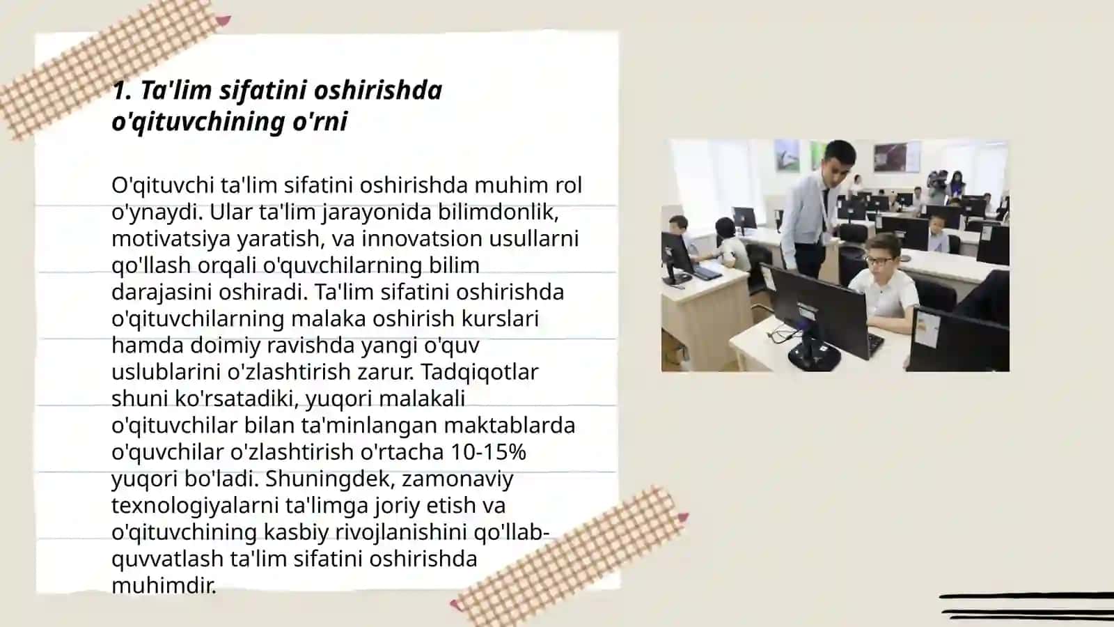 Ta'lim sifatini o'zgartirishda o'qituvchining roli 3