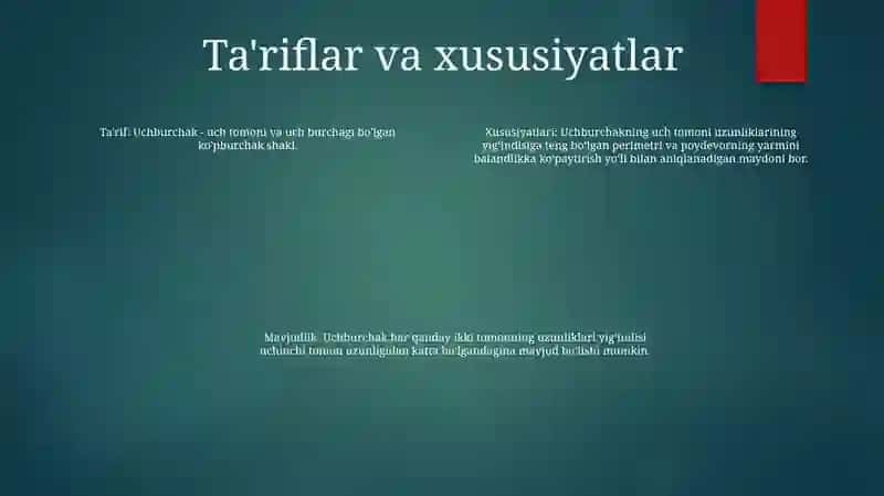 Uchburchak Mavjudligi 3