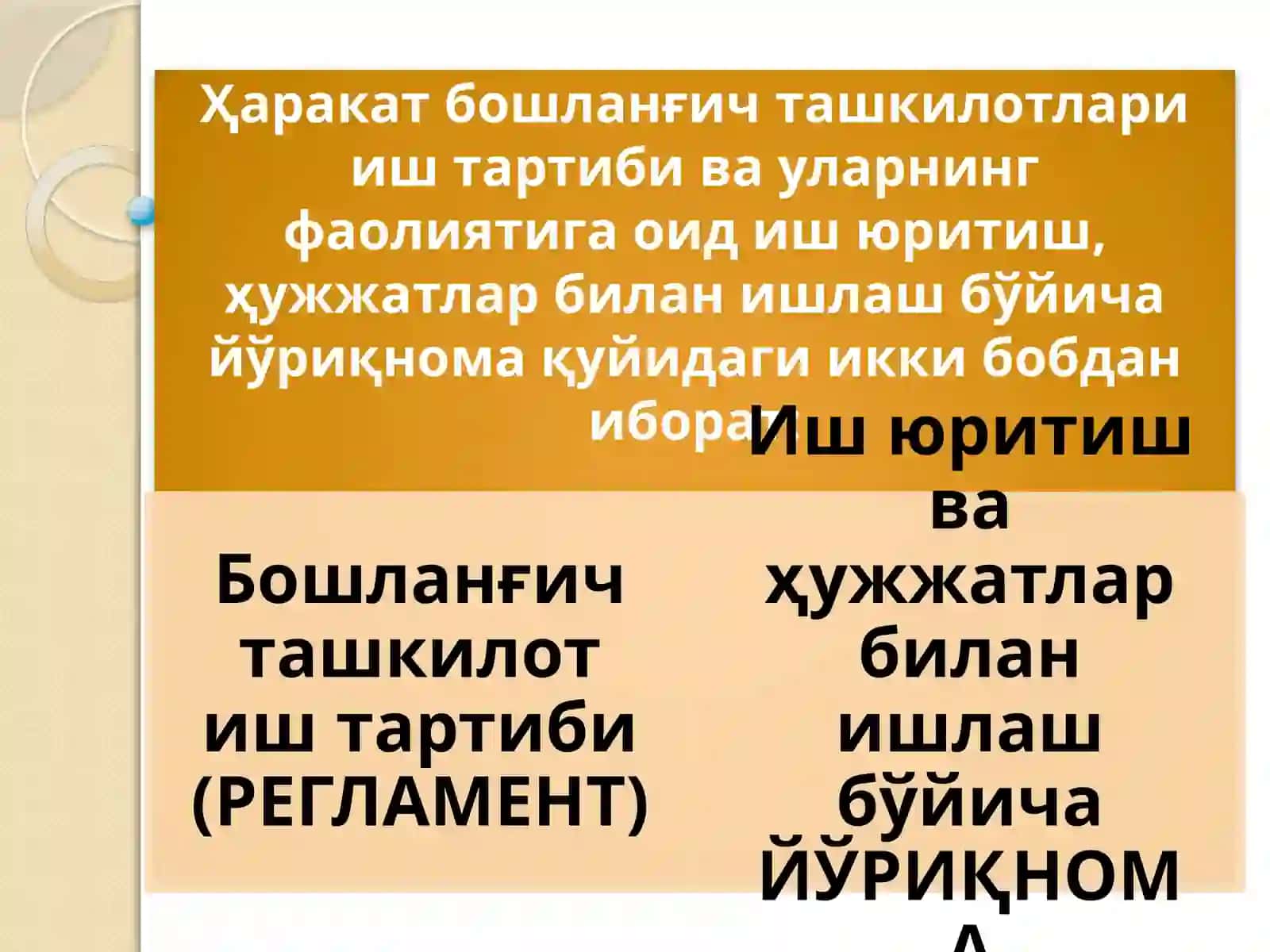 Бошланғич ташкилотда Ҳуҷжатлар билан ишлаш 3