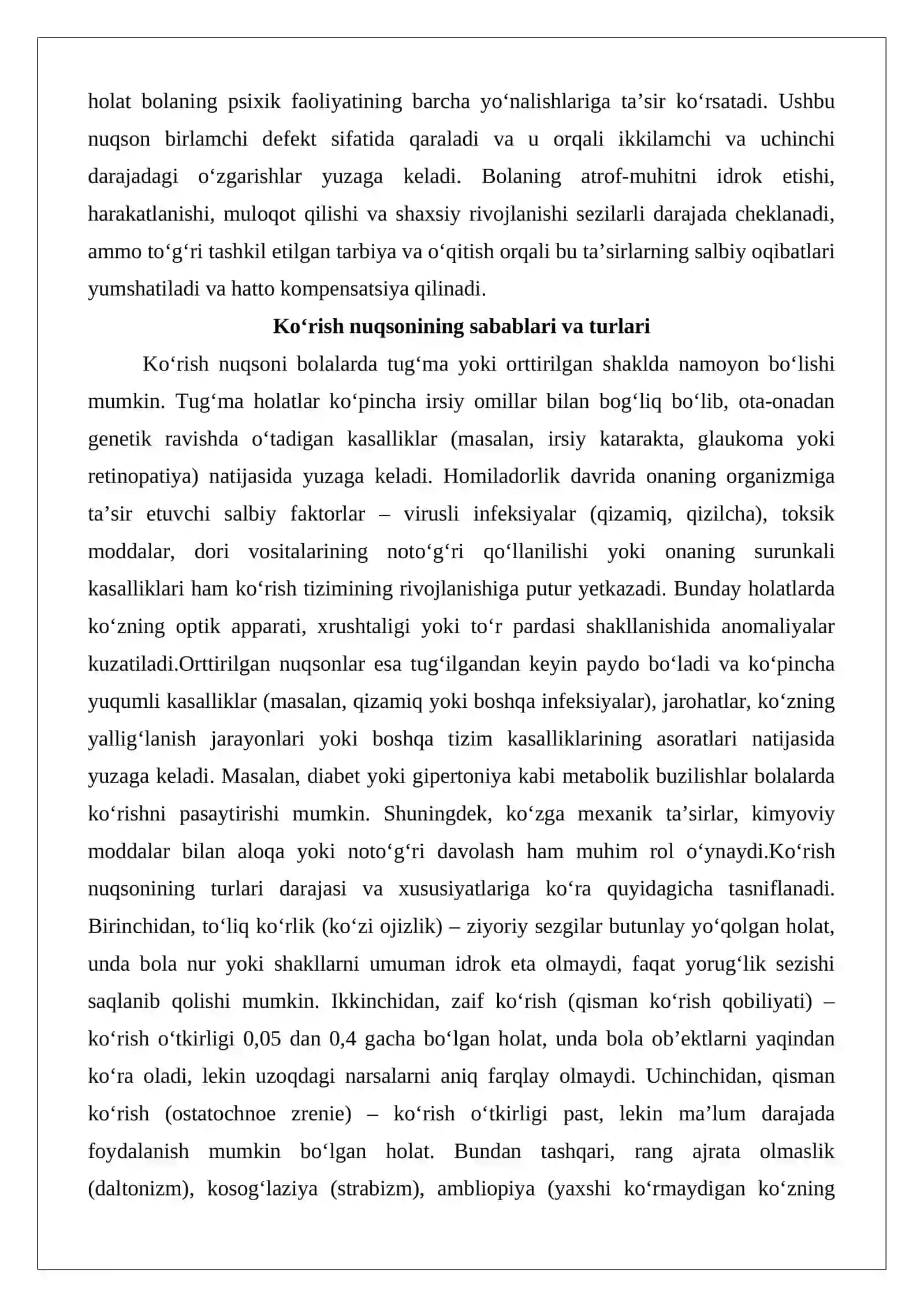 Ko‘rish nuqsoniga ega bolalar sezgi va idrokining o‘ziga xosligi 3