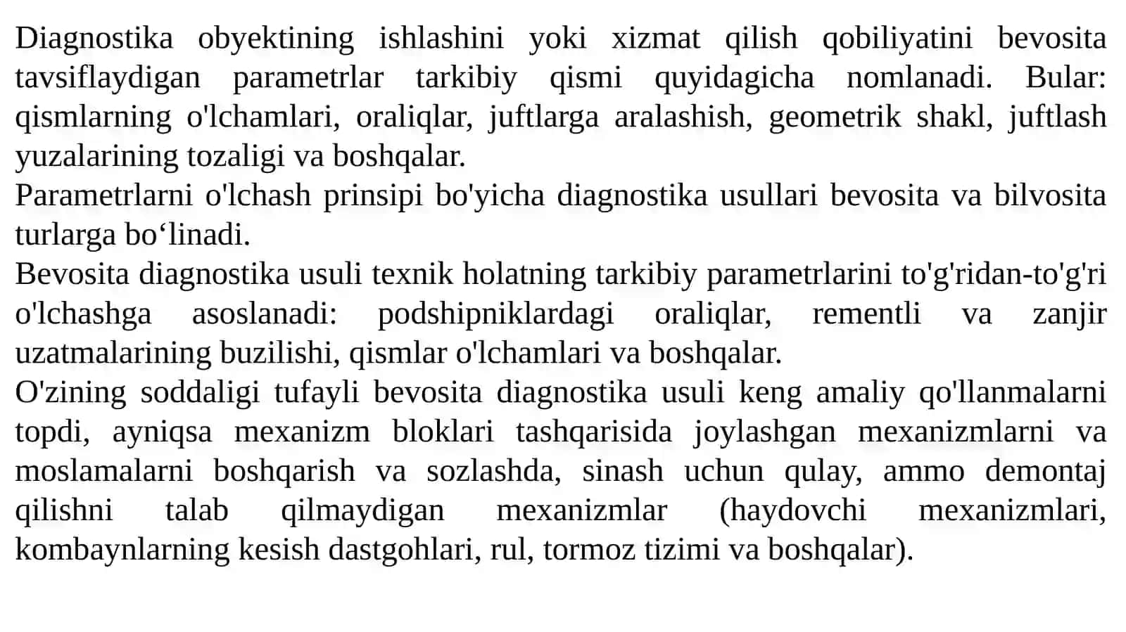 TEXNIK DIAGNOSTIKA USULLARINING HARAKTERISTIKASI 3