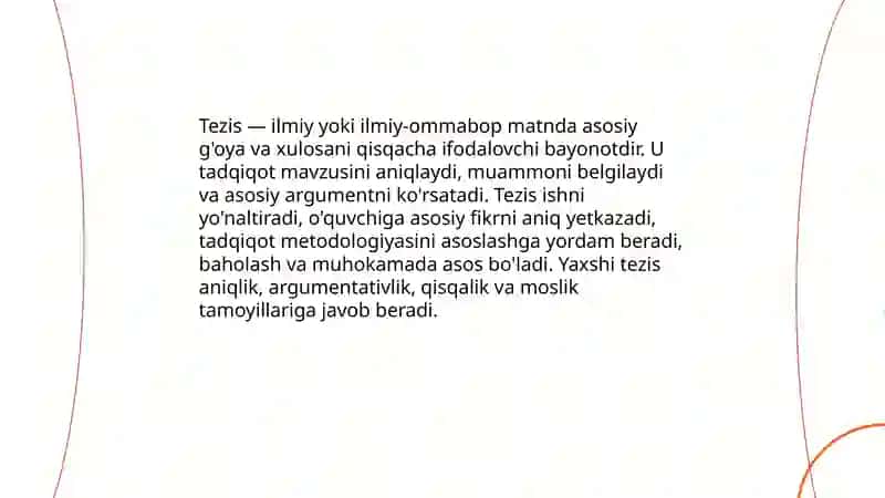 Tezislar.Tezislarning turlari 3