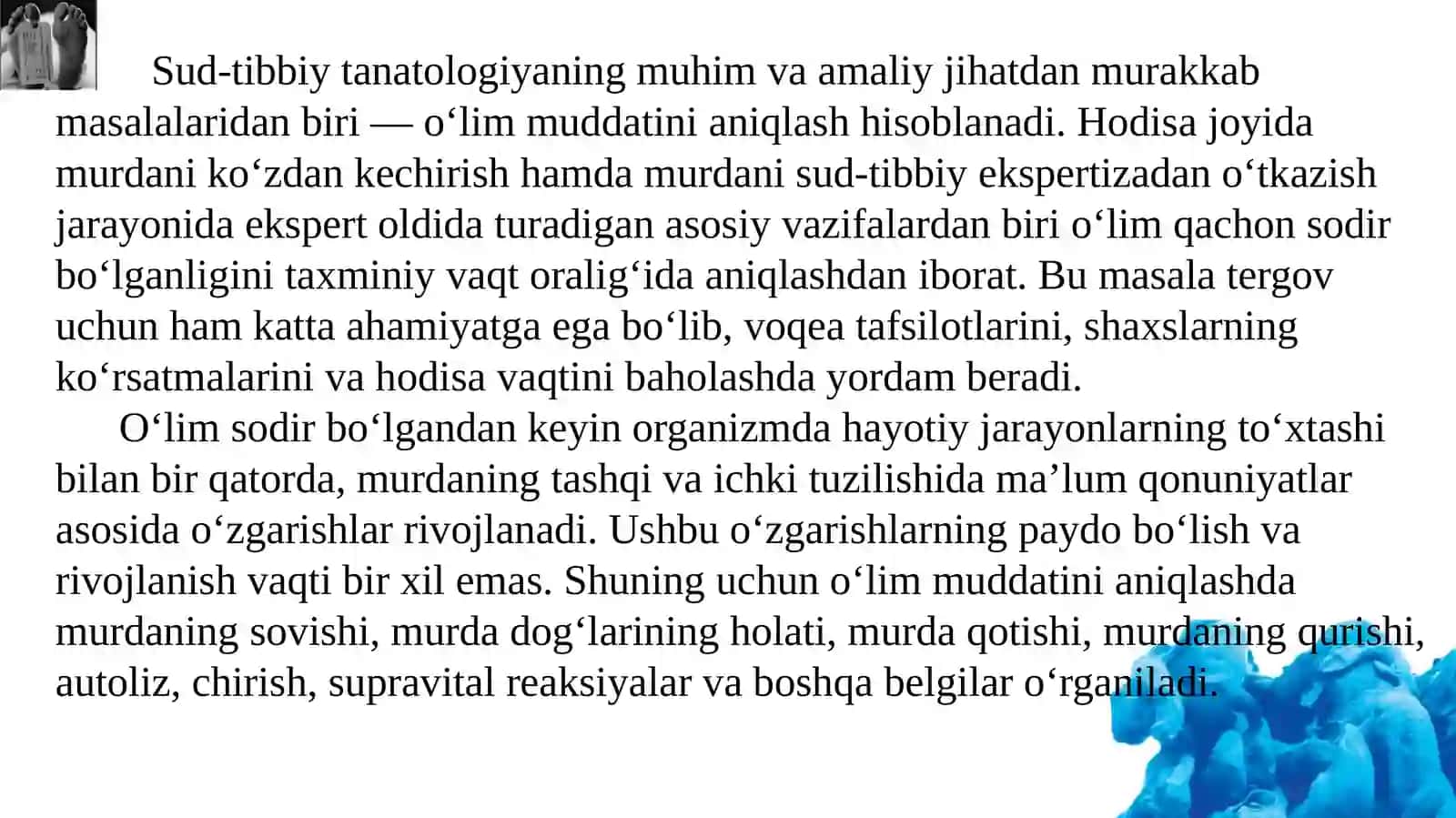 O‘LIM VAQTINI ANIQLASH 3