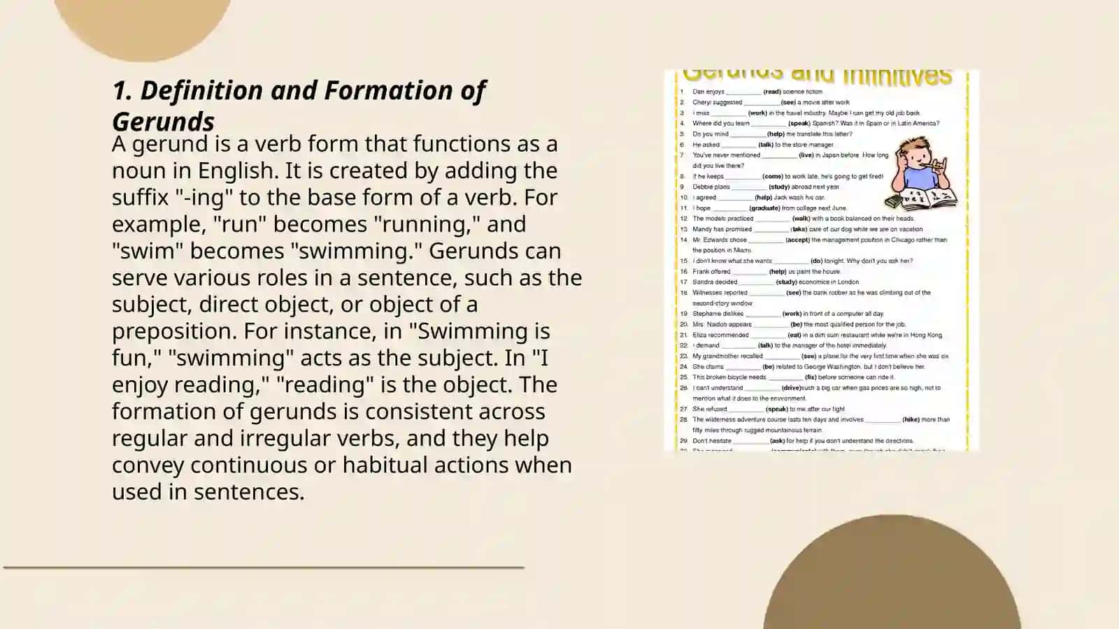 The use of the gerund 3