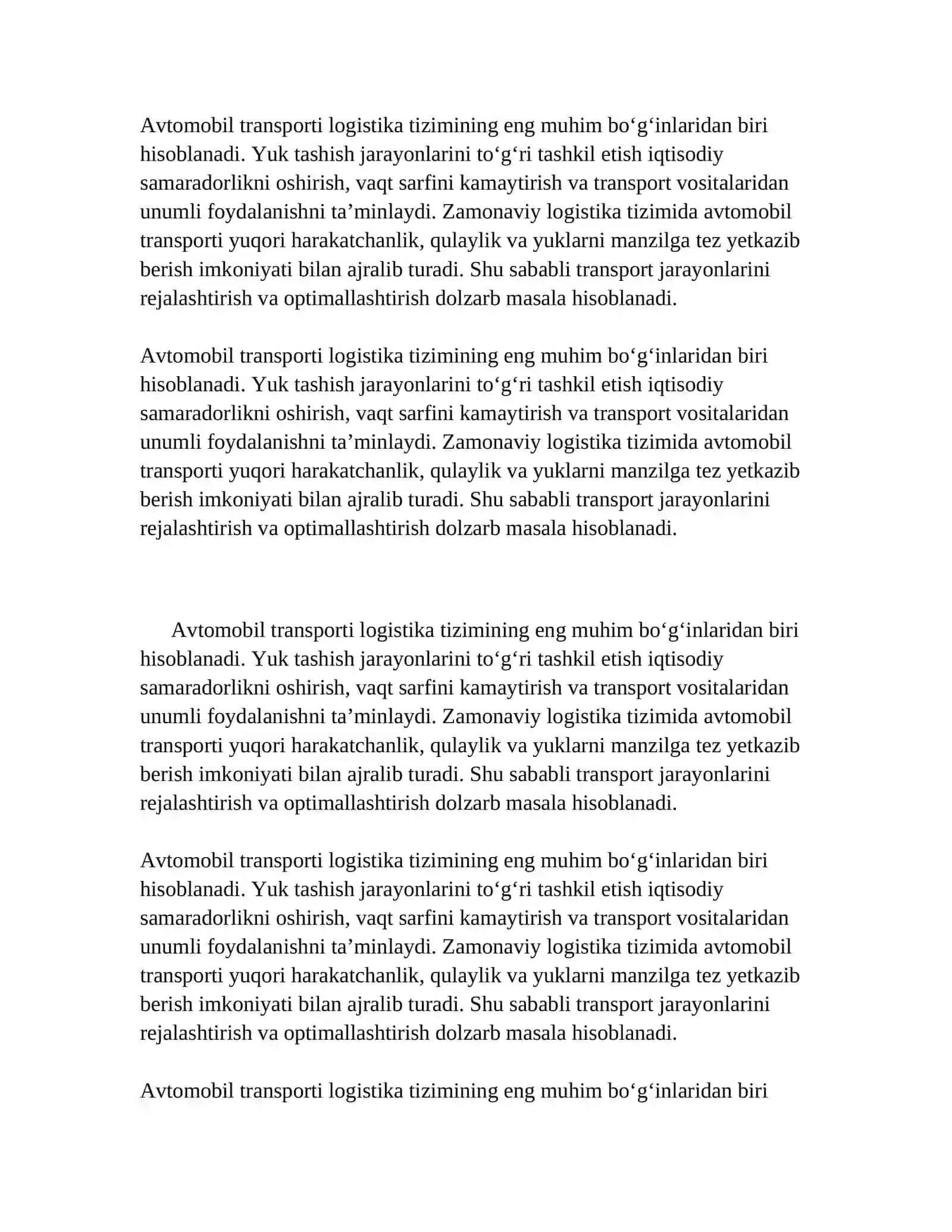 AVTOMOBIL TRANSPORTIDA YUKLARNI TASHISHNI TASHKIL ETISH 3