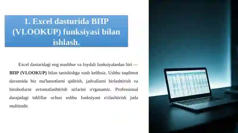 Excel dasturida ВПР va ГПР funksiyalar  bilan ishlash. 3