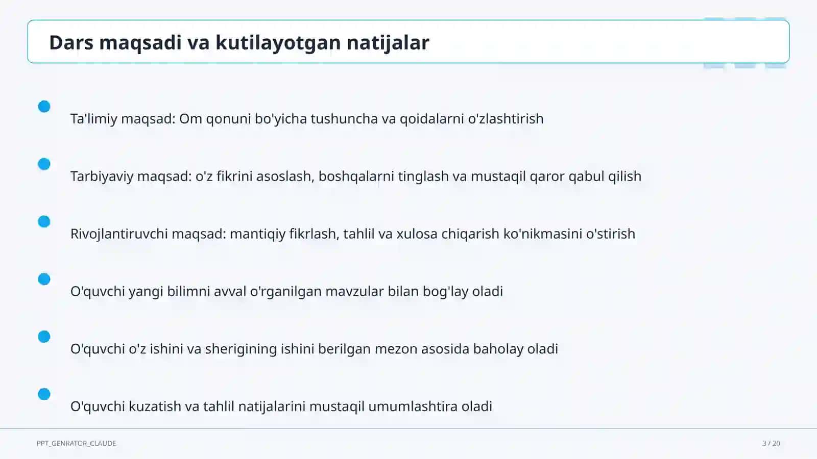 Om qonuni (8-sinf) 3