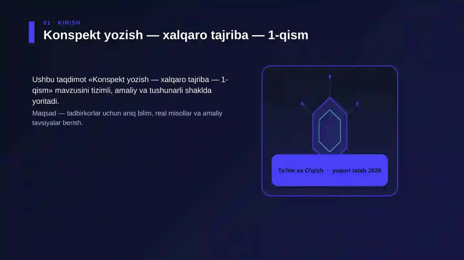Konspekt yozish — xalqaro tajriba — 1-qism 3