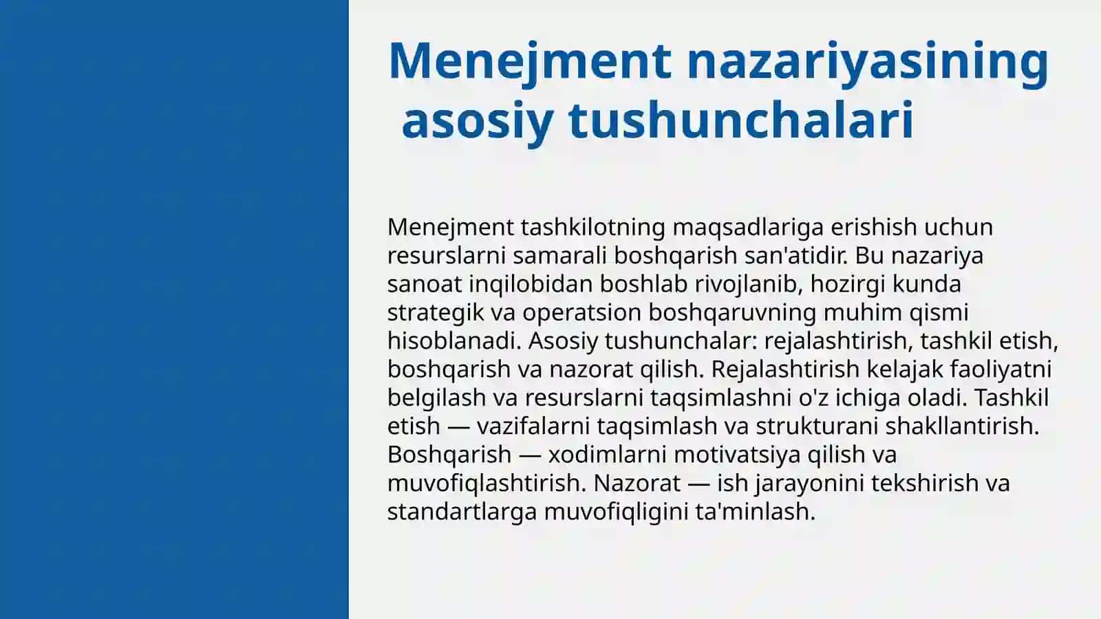 Menejment nazariyasi asoslari 3
